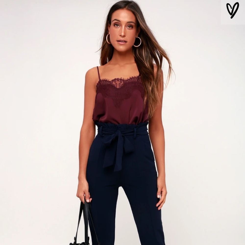 Maroon lace cami